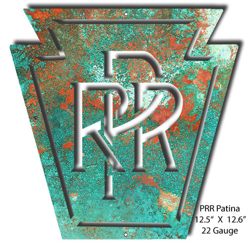 Pennsylvania Railroad Faux Patina Herald Vintage Metal Sign 12.5x12.6