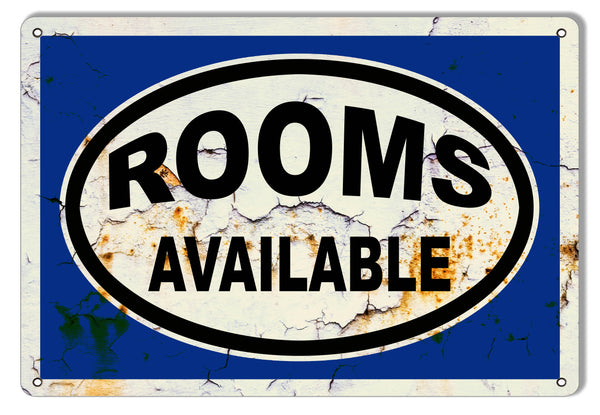 Rooms Available Vintage Metal Sign 9x12 