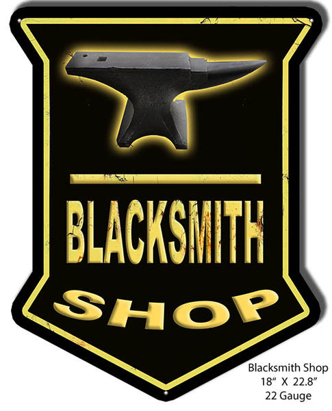 Blacksmith Shop Reproduction Metal Sign 18x22.8