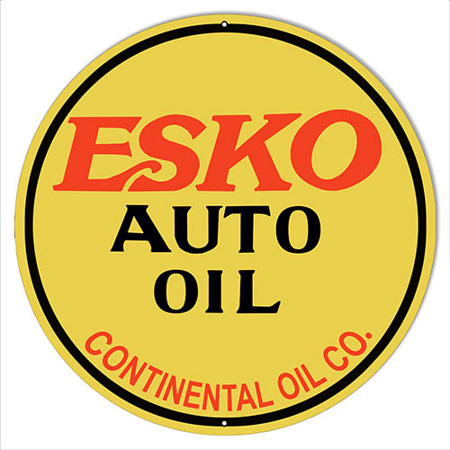Esko Auto Oil Reproduction Garage Shop Metal Sign 30x30 Round