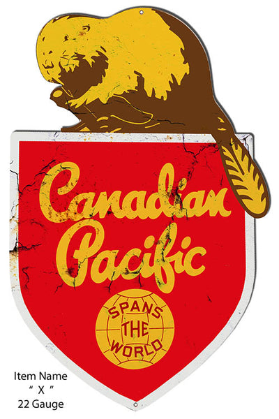 Canadian Pacific Reproduction Cut Out Railroad Metal Sign15x23.2