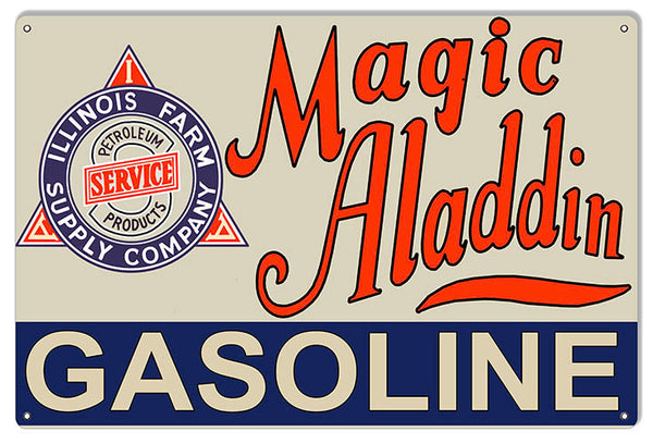 Magic Aladdin Gasoline Reproduction Large Motor Oil Metal Sign 16x24