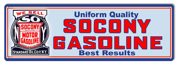 Socony Gasoline Reproduction Large Motor Oil Metal Sign 8x24