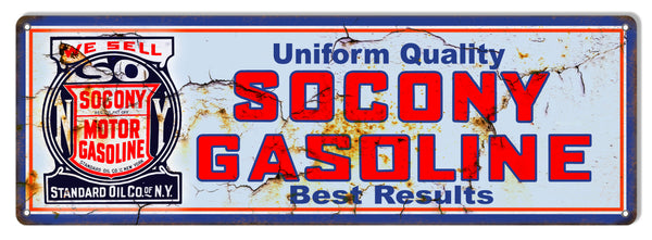 Socony Motor Oil Reproduction Vintage Garage Shop Metal Sign 6x18