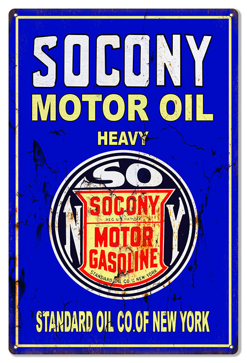 Socony Motor Oil Reproduction Vintage Large Metal Sign 16x24