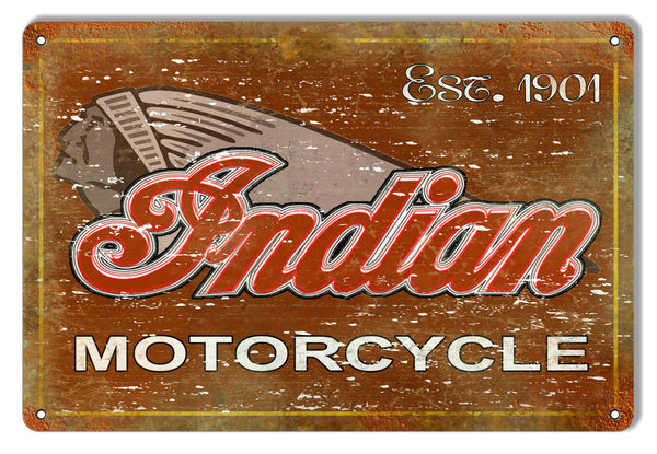 Indian Motorcycle 1901 Series Vintage Metal Sign 12x18