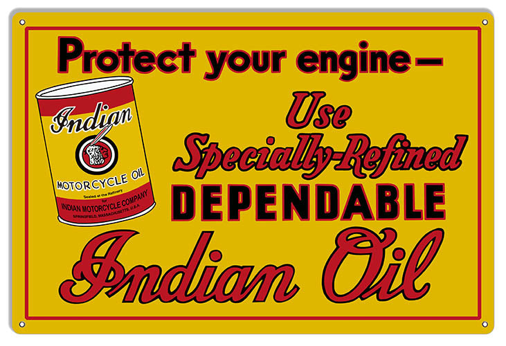 Indian Oil Specially Refined Metal Sign 12x18