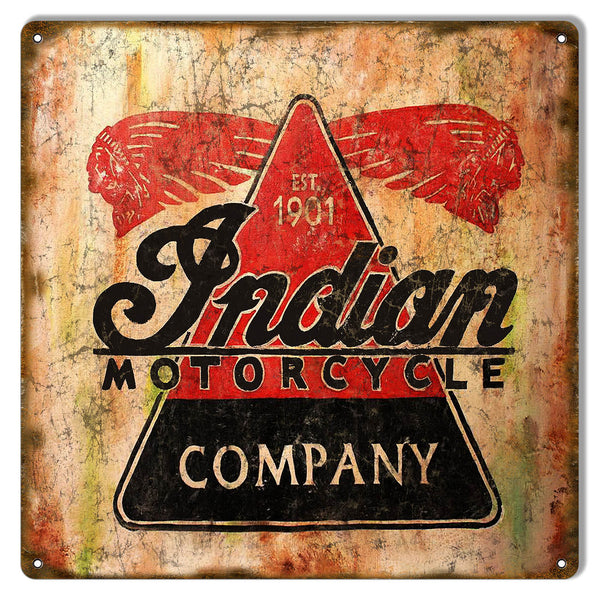 Indian Motorcycle Company Est 1901 Vintage Metal Sign 12x12