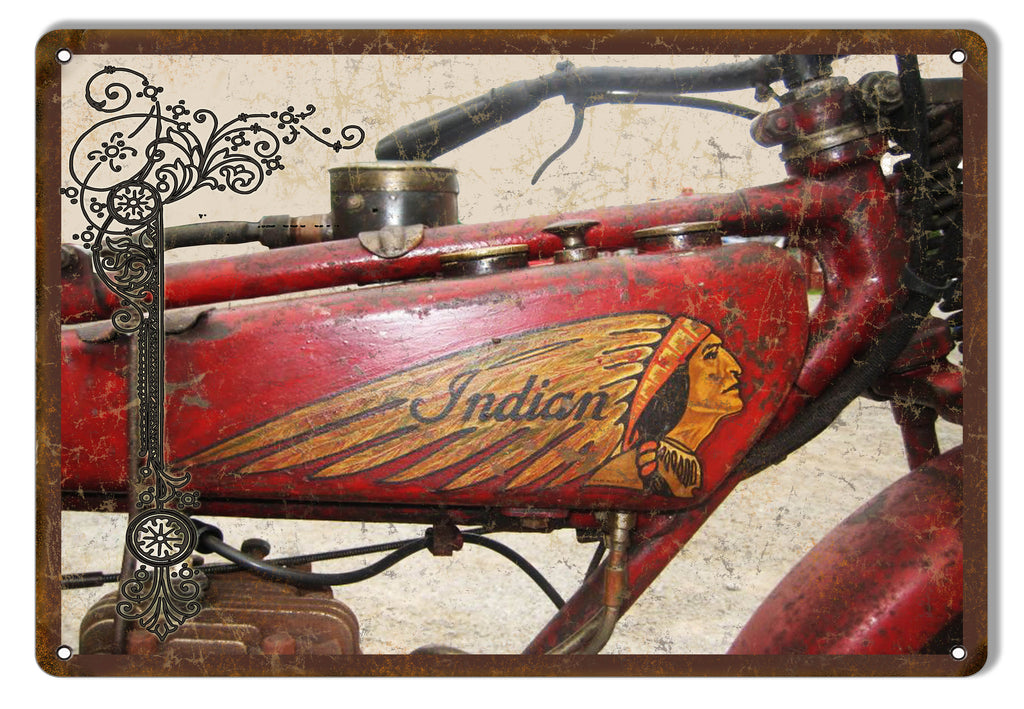 Indian Motorcycle Vintage Metal Sign 9x12