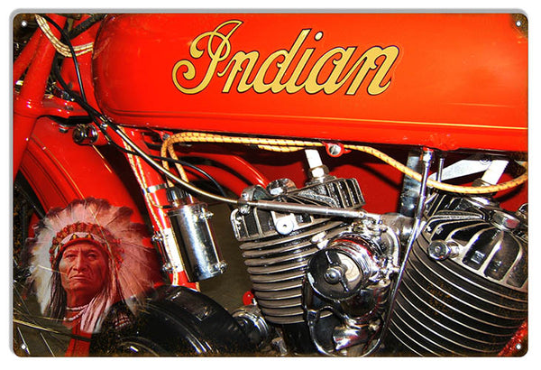 Indian Motorcycle Vintage Metal Sign 12x18