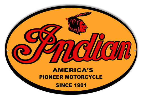Indian Motorcycle 1901 Series Metal Sign 23.5x15