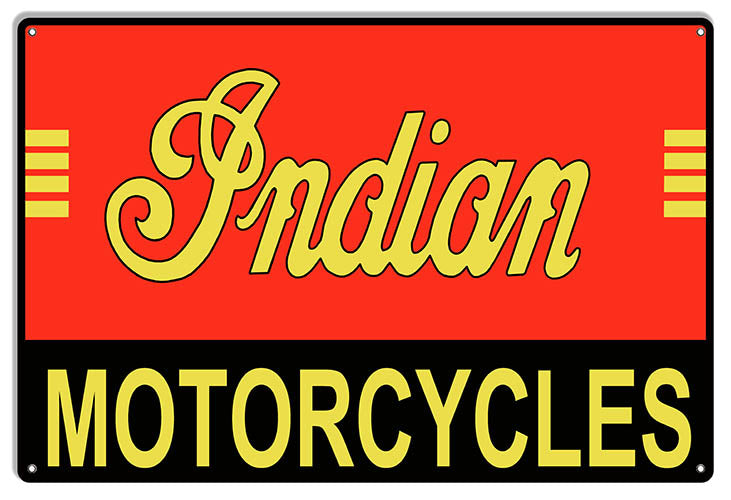 Indian Motorcycles Metal Sign 12x18