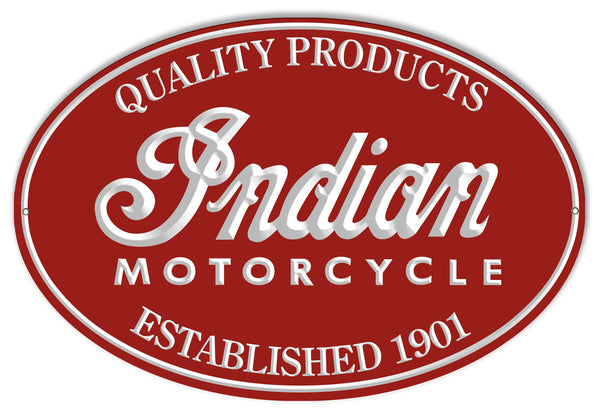 Indian Motorcycle 1901 Series Metal Sign 11x18