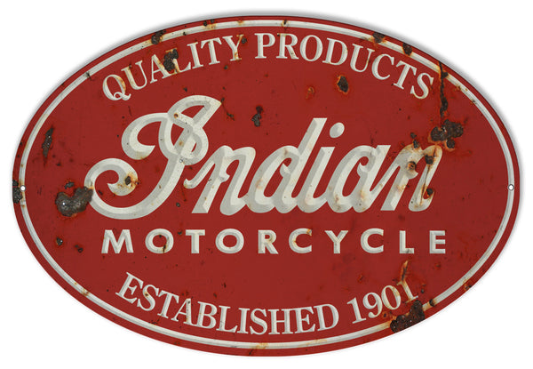 Indian Motorcycle 1901 Series Vintage Metal Sign 11x18