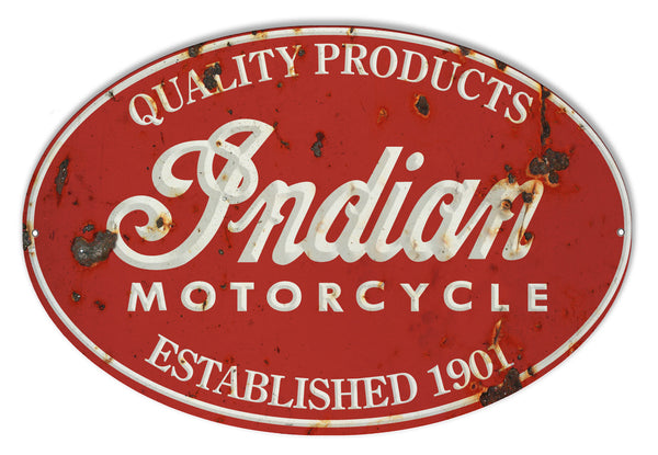 Indian Motorcycle 1901 Series Vintage Metal Sign 9x14