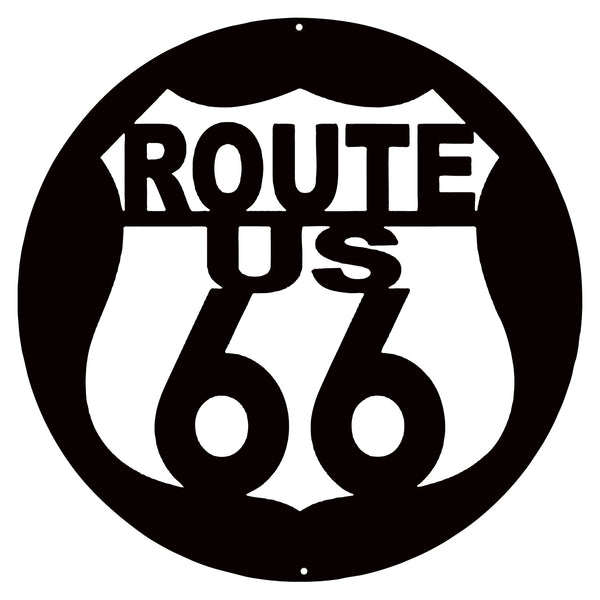 Route 66 US Laser Cut Out Silhouette Wall Art Metal Sign 16x16