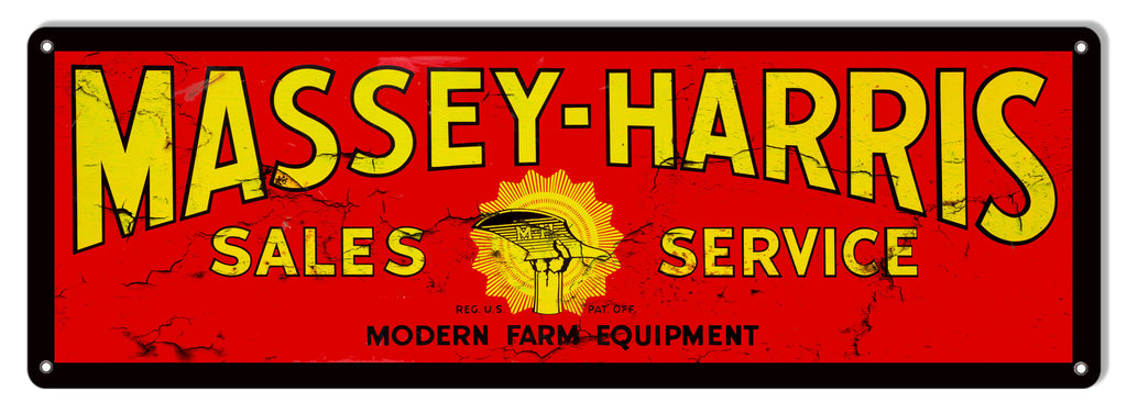 Massey Harris Farm Equipment Reproduction Country Metal Sign 6x18