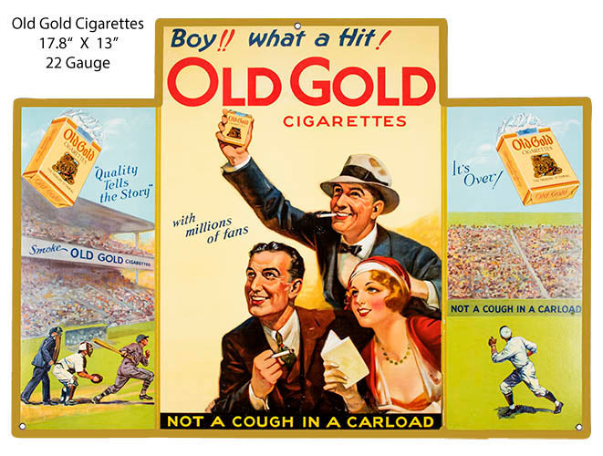 Old Gold Cigarette Reproduction Cut Out Cigar Metal Sign 13x17.8