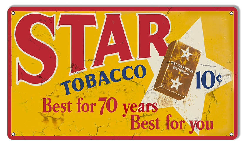 Star Tobacco Reproduction Vintage Cigar Metal Sign 8x14