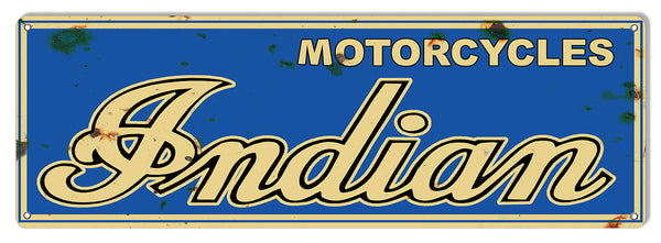 Indian Motorcycles Reproduction Large Garage Shop Metal Sign 8x24