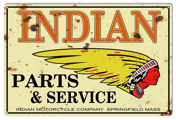 Indian Motorcycle Genuine Parts Vintage Metal Sign 16x24