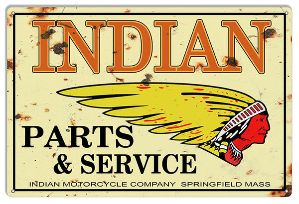 Indian Motorcycle Genuine Parts Vintage Metal Sign 12x18