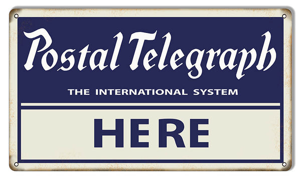 Postal Telegraph Reproduction Nostalgic Metal Sign 8x14