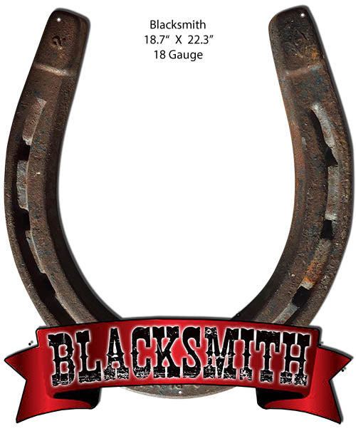 Blacksmith Reproduction Laser Cut Out Country Metal Sign 18.7x22.3