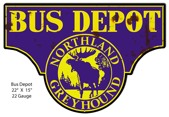 Bus Depot Greyhound Cut Out Reproduction Nostalgic Sign 15x22