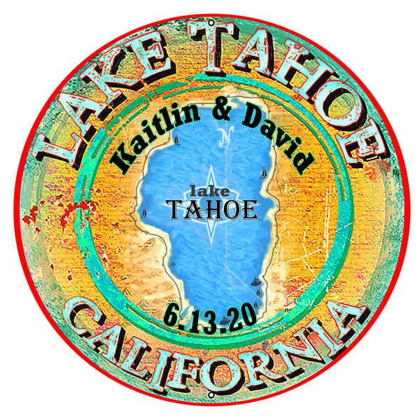 Lake Tahoe California Metal Sign By Phil Hamilton 30x30 Round - custom