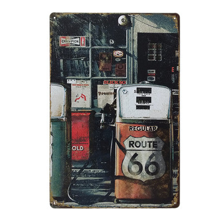 Gas & Oil Station Retro Metal Art Sign
